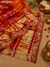 KcPc Pure Gaji Silk Bandhani Ghatchola Dupattawith Zardozi Work MOR