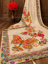 KcPc Premium Georgette Printed Style Saree with Beautiful Mirror WorkRJC