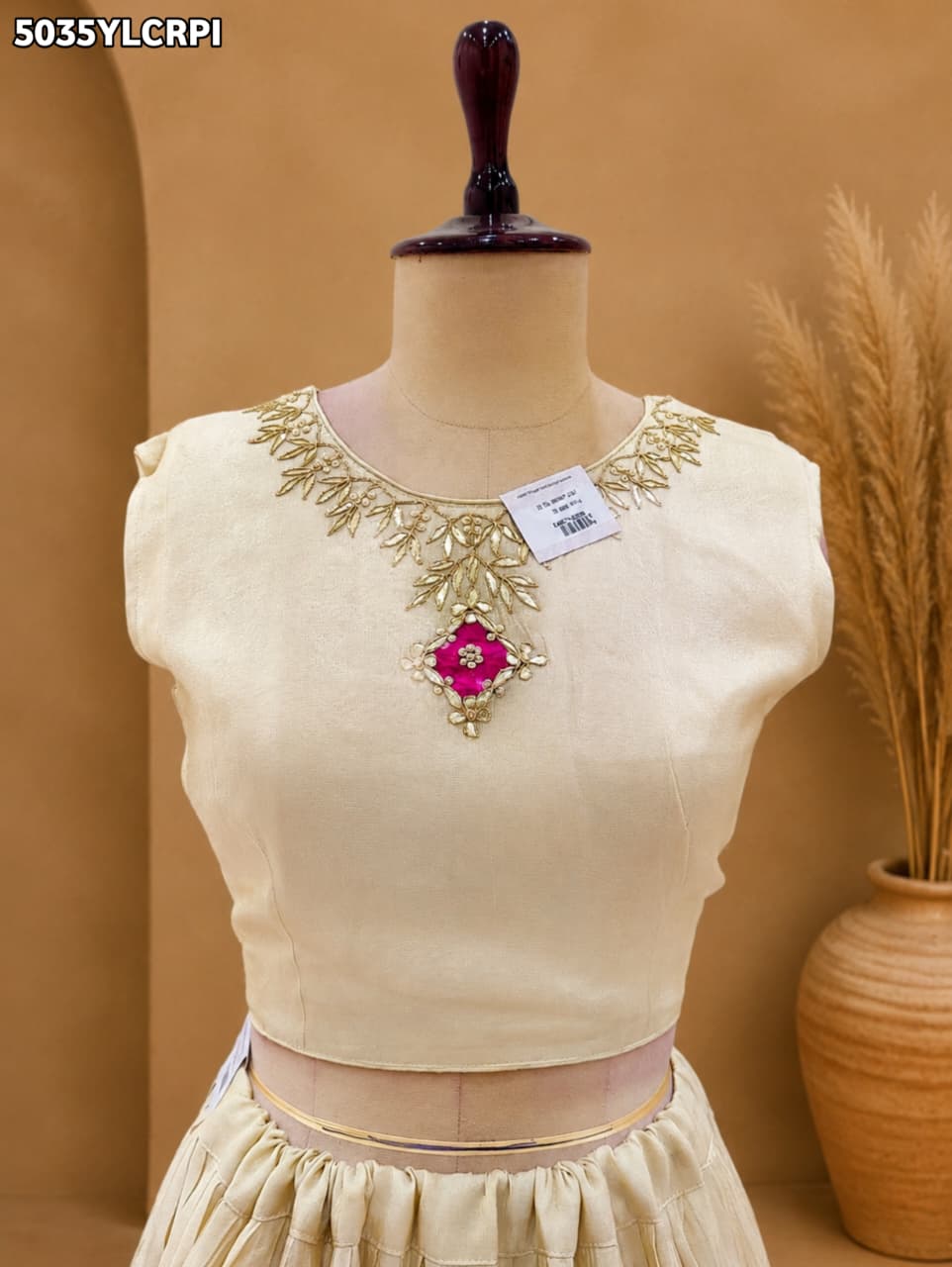 KcPc Chinon Silk Ready-to-Wear Lehenga with Gota Patti Work