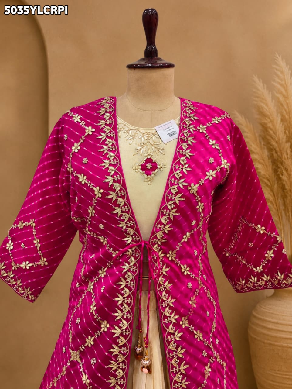 KcPc Chinon Silk Ready-to-Wear Lehenga with Gota Patti Work