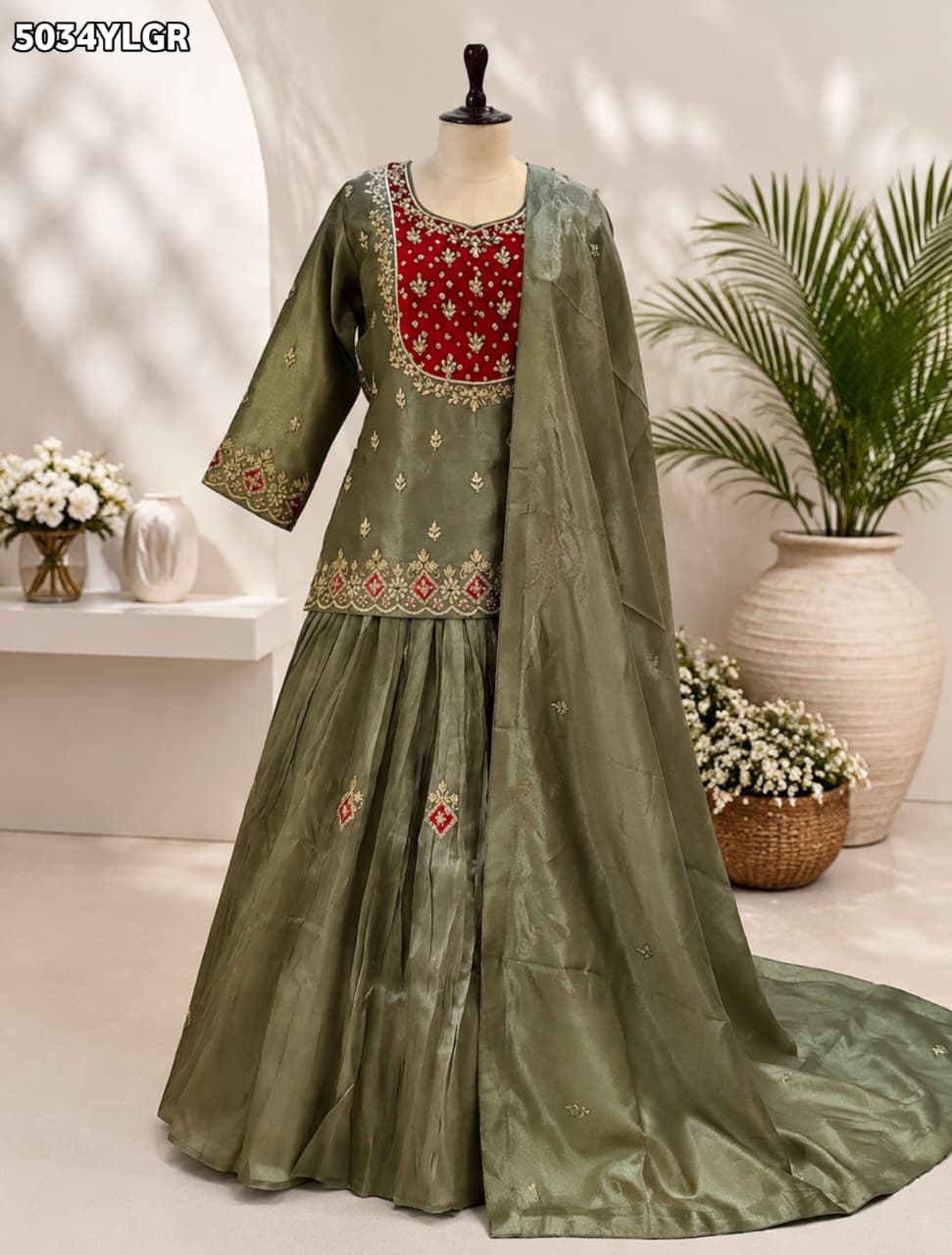 KcPc HO Silk Ready-to-Wear Lehenga with Zardosi Work