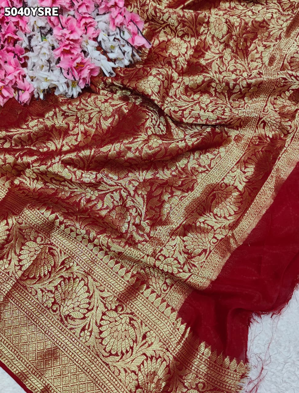 KcPc Traditional Bandhani Style Viscose Silk Saree with Elegant Zari Weaving SSM