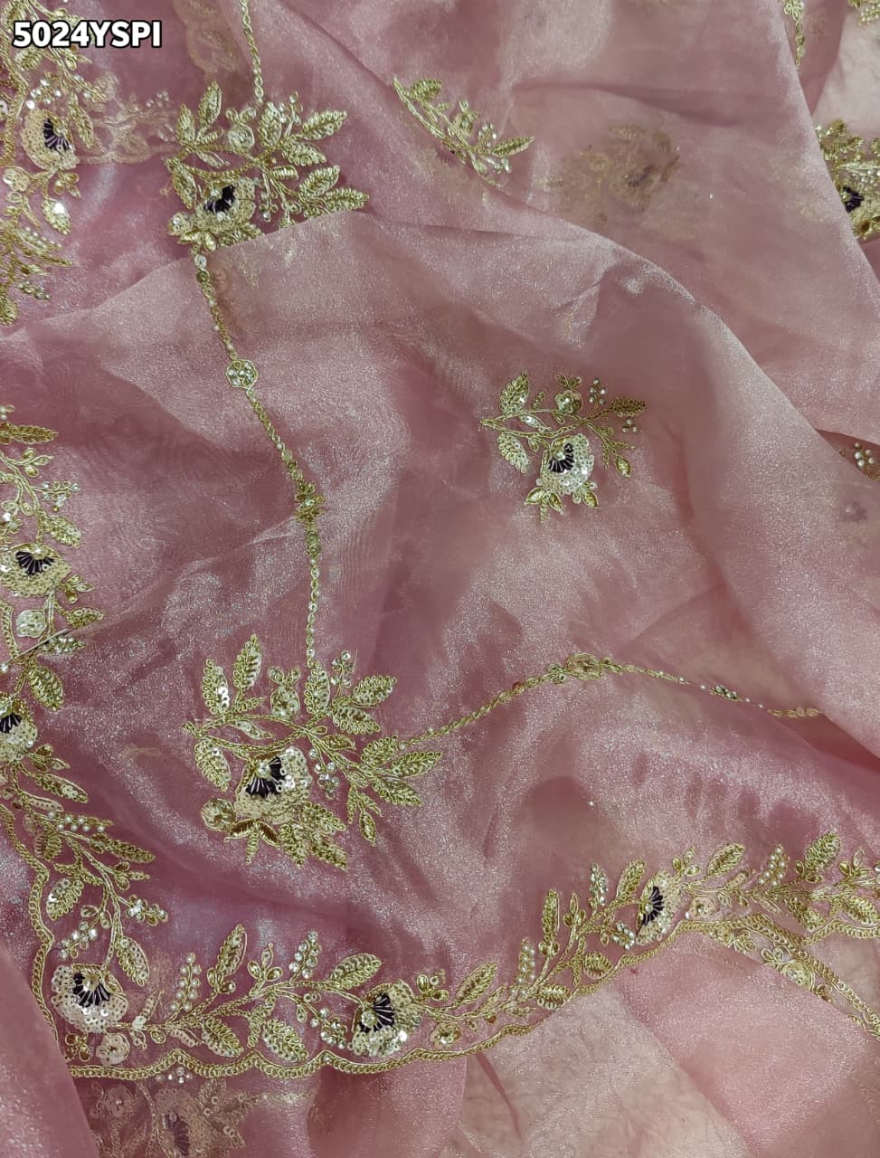 KcPc Tissue Silk Designer Saree with Embroidery Work AJD