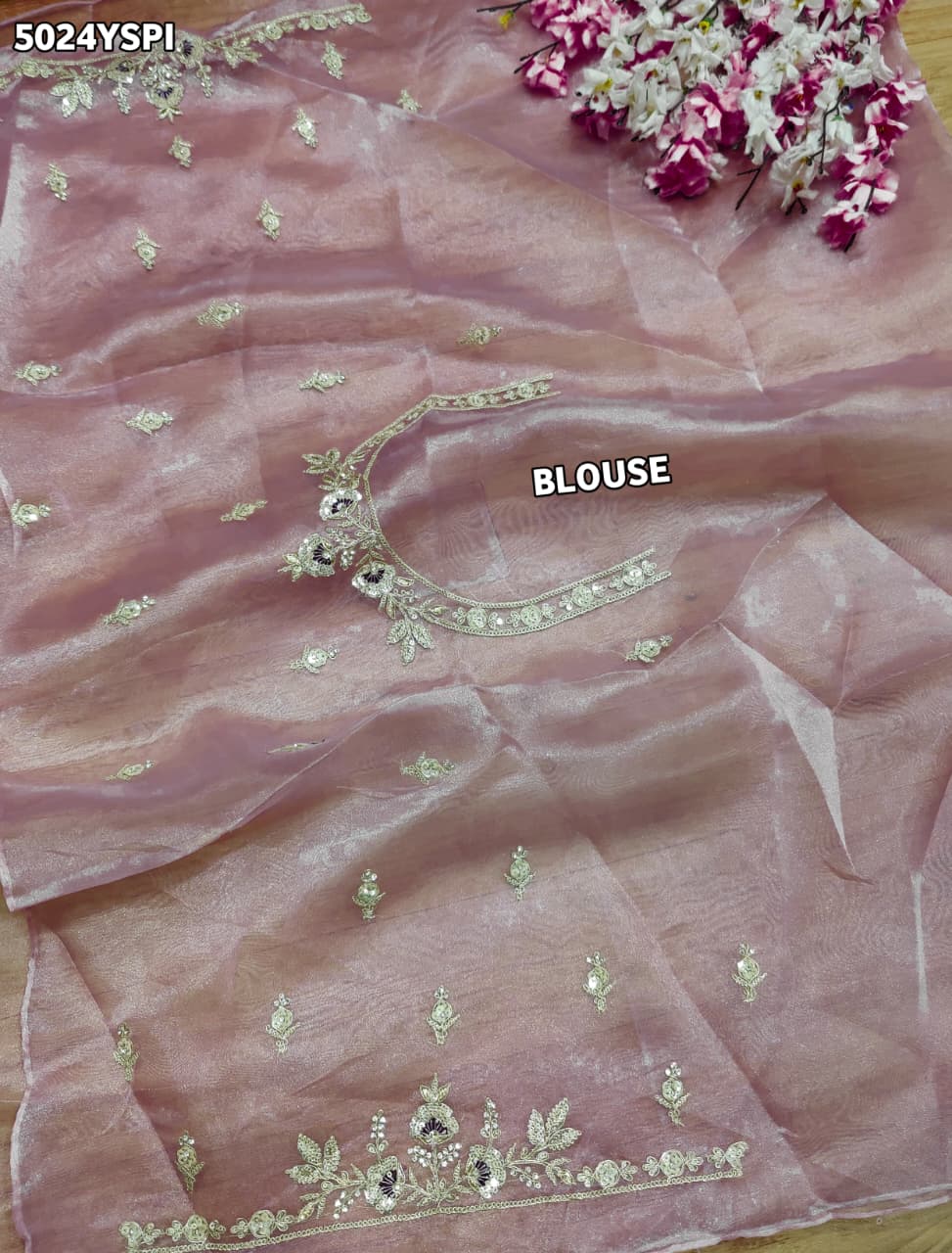 KcPc Tissue Silk Designer Saree with Embroidery Work AJD