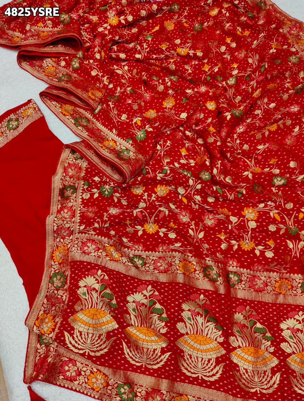KcPc Banarasi Style Georgette Saree with Zari Weaving Festive Wear SareeVKFH
