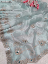 KcPc Designer Tissue Silk Saree with Elegant Embroidery Work AJD