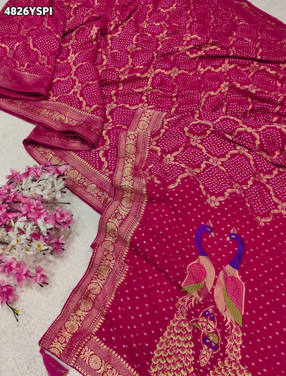 KcPc Traditional Banarasi Style Georgette Saree with Beautiful Zari WeavingVKFH