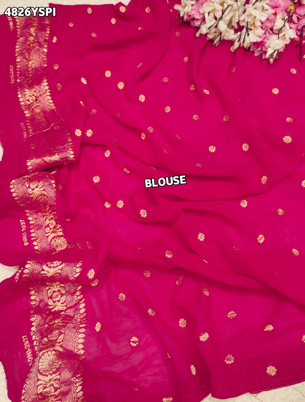 KcPc Traditional Banarasi Style Georgette Saree with Beautiful Zari WeavingVKFH