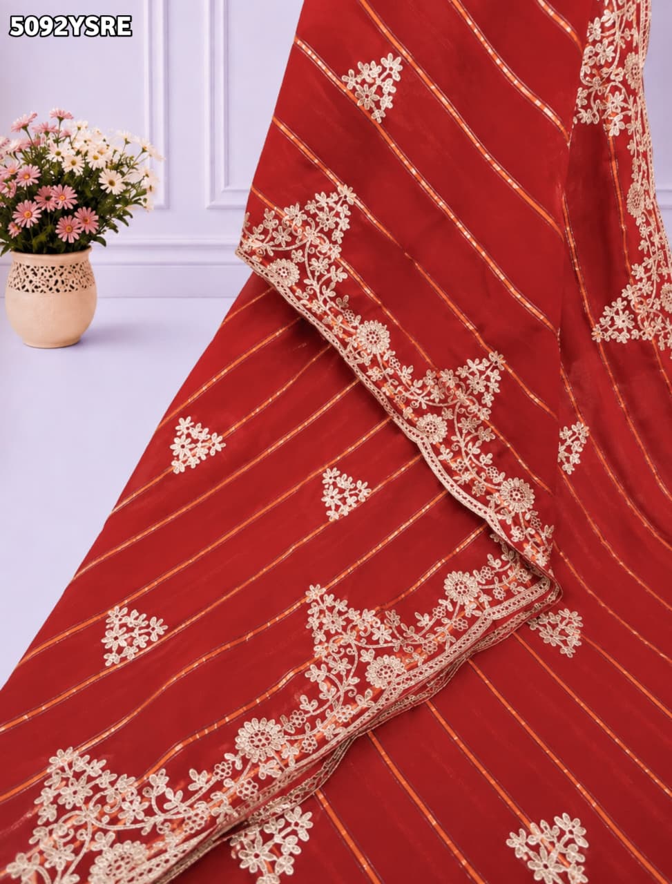 KcPc Designer Georgette Saree with Embroidery Work for Festive Wear GAN