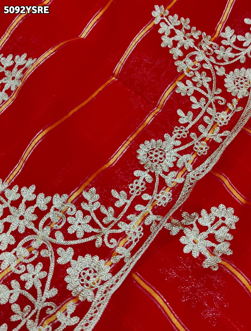 KcPc Designer Georgette Saree with Embroidery Work for Festive Wear GAN