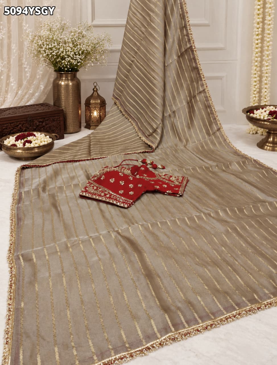 KcPc Designer Tissue Silk Saree with Heavy Embroidery WorkHSE