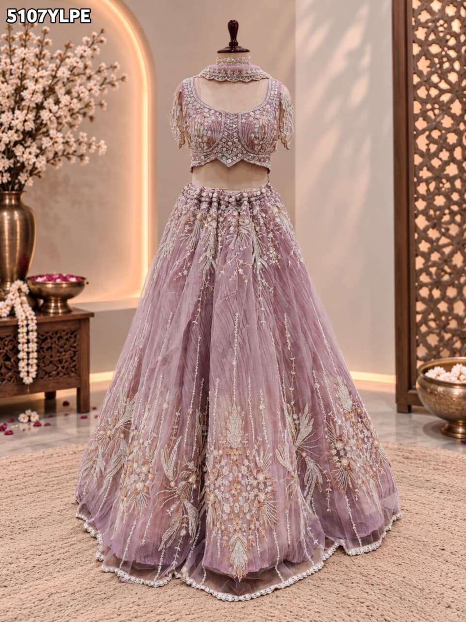 KcPc Party Wear Designer Tissue Silk Lehenga with Embroidery Work