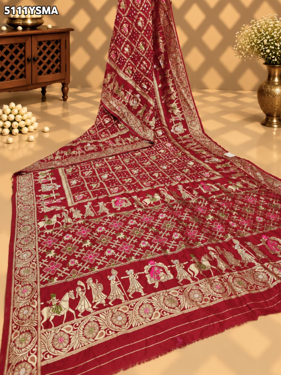 KcPc Banarasi Style Silk Saree with Zari Weaving for Festive Wear