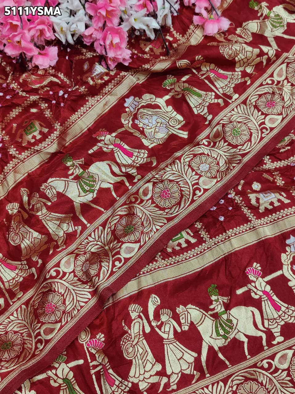 KcPc Banarasi Style Silk Saree with Zari Weaving for Festive Wear
