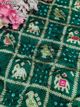 KcPc Traditional Banarasi Style Silk Saree with Zari Weaving