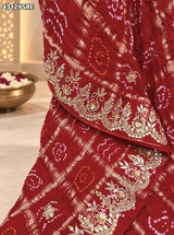 KcPc Gaji Silk Bandhani Style Gotapatti Work Festive Wear Saree