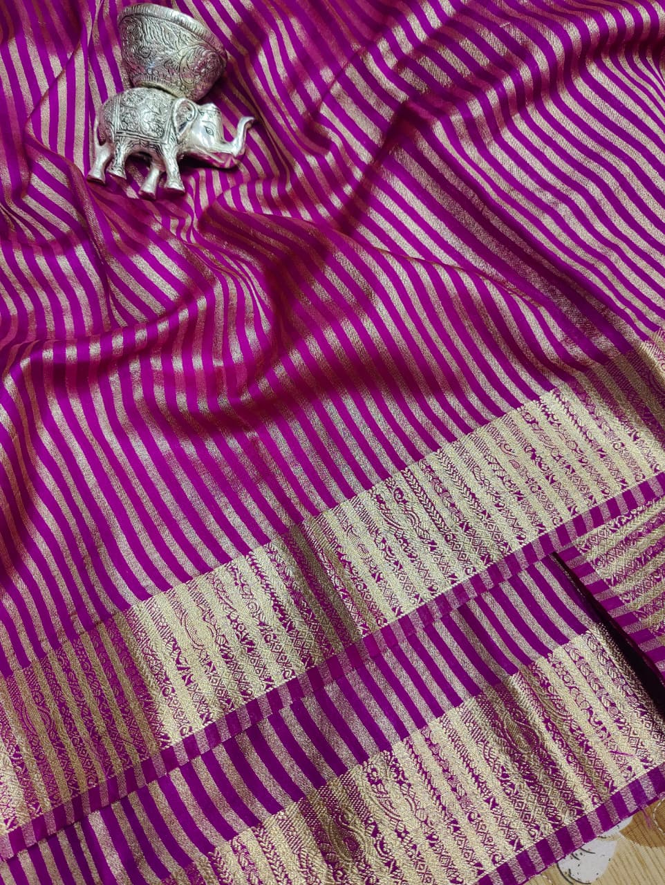KcPc New Tissue Silk Banarasi Style With Zari weaving Saree KB