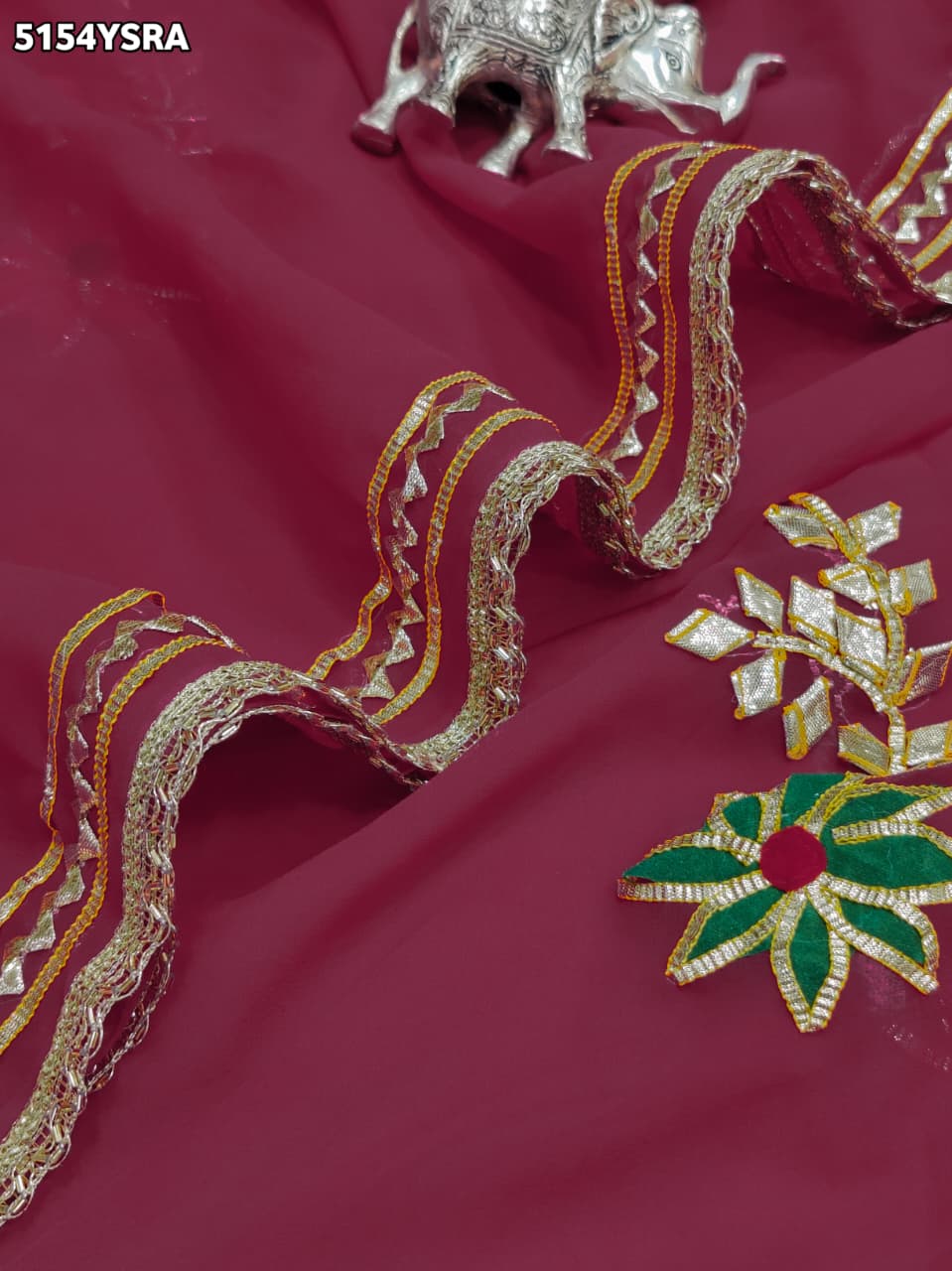 KcPc Georgette Traditional Style Saree with Gotapatti Work for Festive Wear