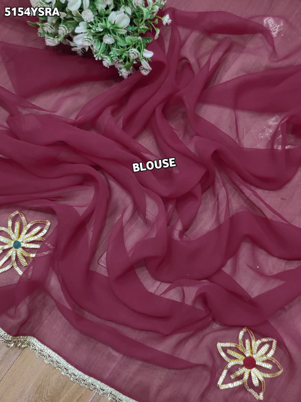 KcPc Georgette Traditional Style Saree with Gotapatti Work for Festive Wear