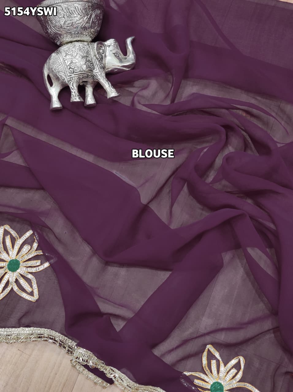 KcPc Georgette Festive Saree with Traditional Pattern and Detailed Gotapatti Work