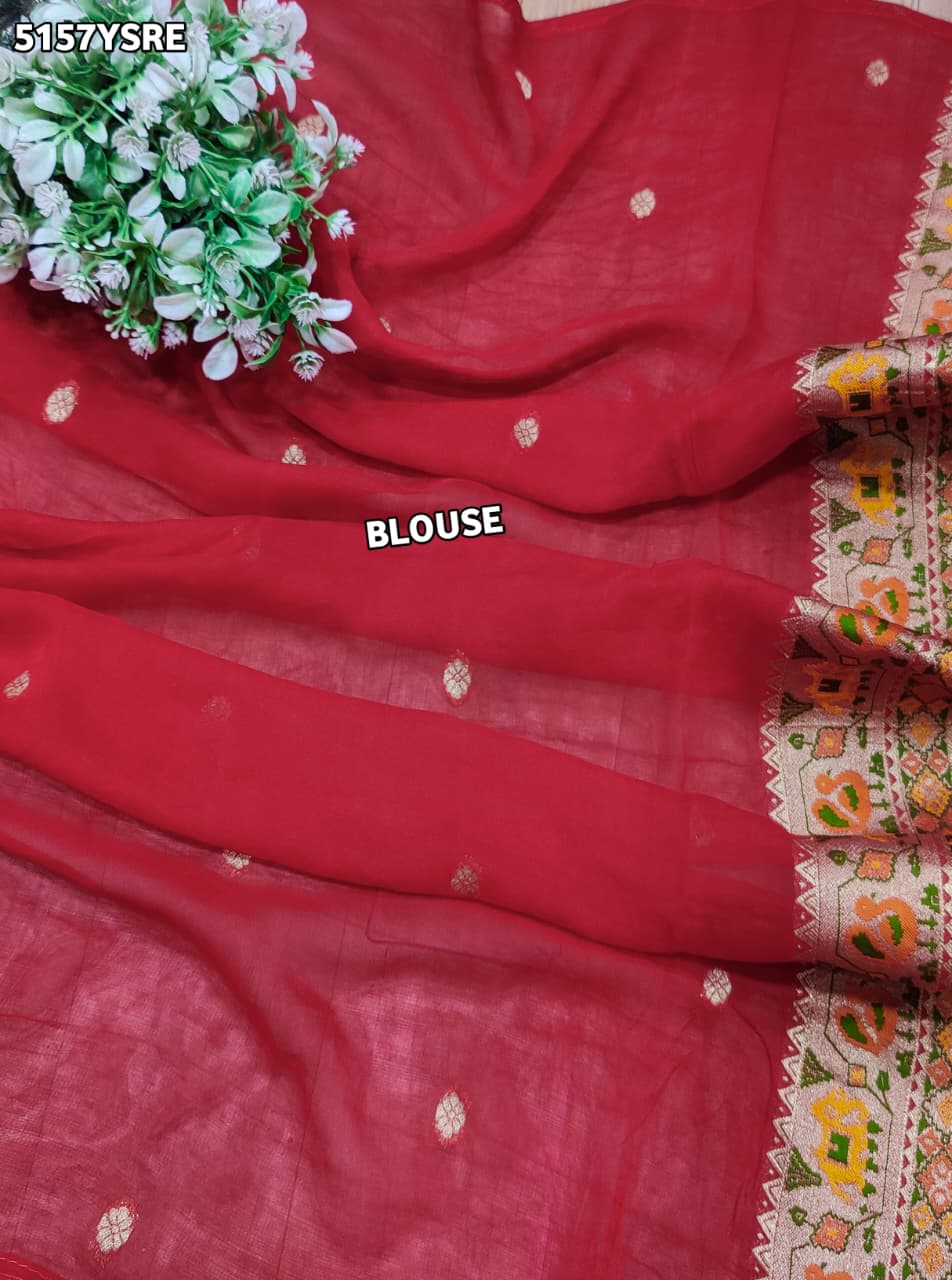 KcPc Georgette Banarasi Style Saree with Zari Weaving for Festive Wear