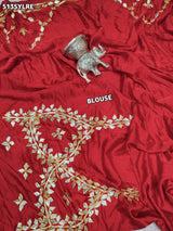 KcPc Gaji Silk Bandhani Style Lehenga with Traditional Gota Patti Work for Festive Wear