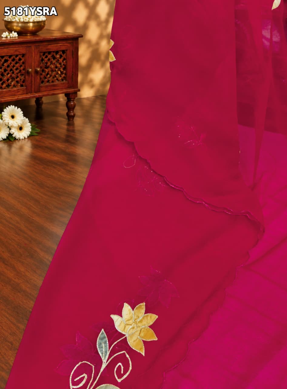 KcPc Georgette Designer Saree with Gota Work for Festive Wear