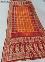 KcPc Designer Art Silk Bandhani Dupatta with Zari Weaving