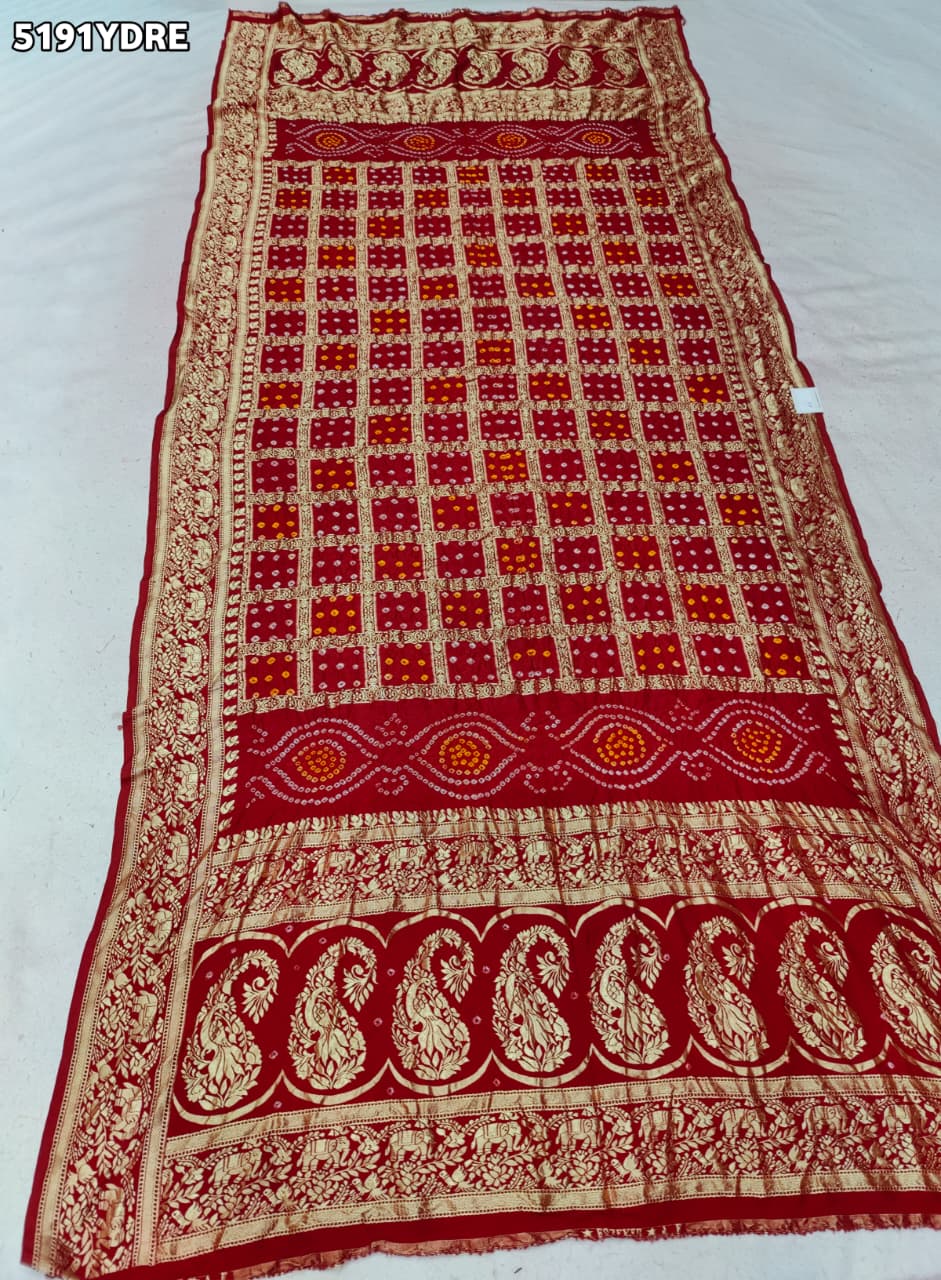 KcPc Art Silk Bandhani Dupatta Featuring Elegant Zari Weaving