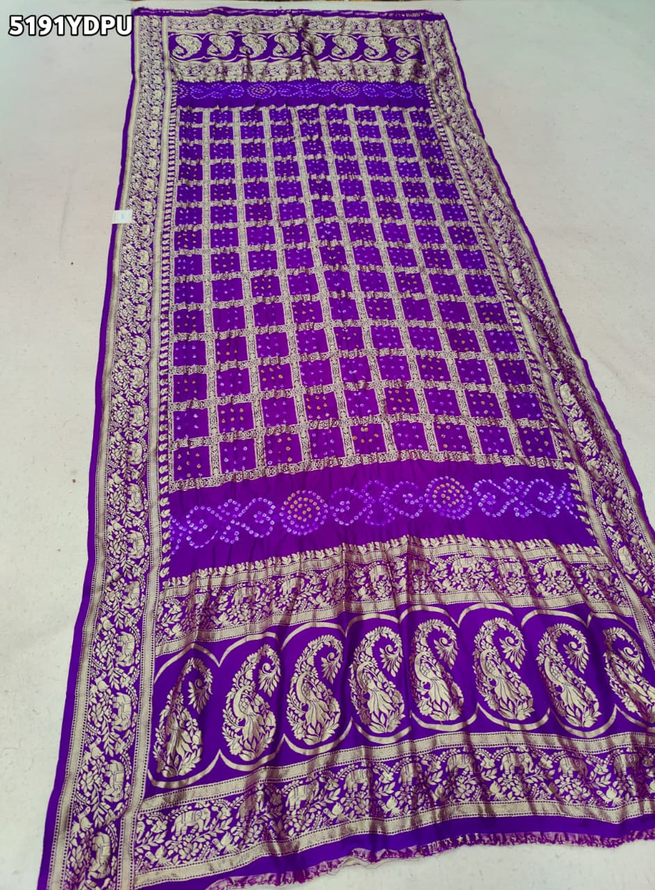 KcPc Traditional Art Silk Bandhani Dupatta with Zari Weaving