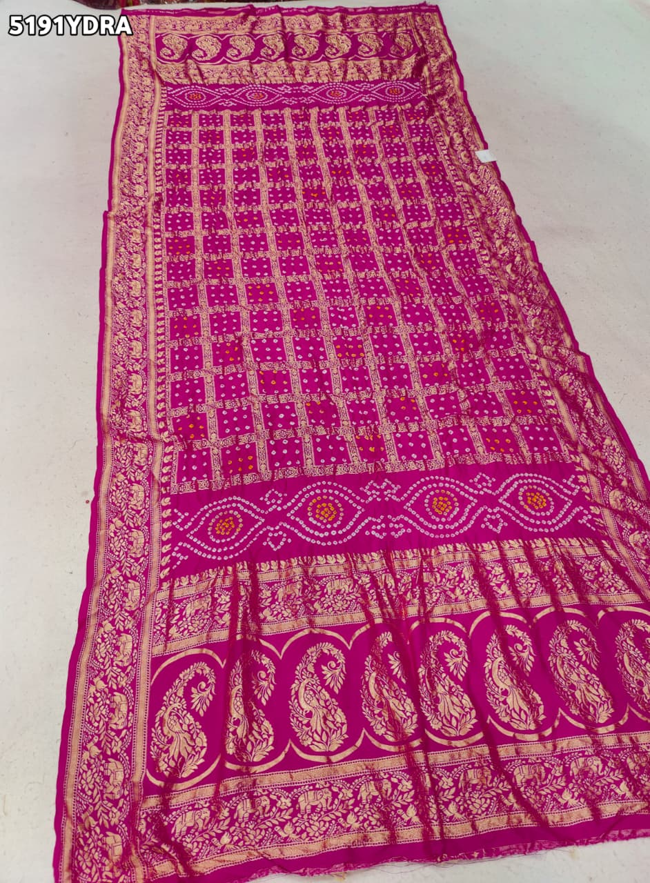 KcPc Art Silk Bandhani Style Dupatta with Zari Weaving