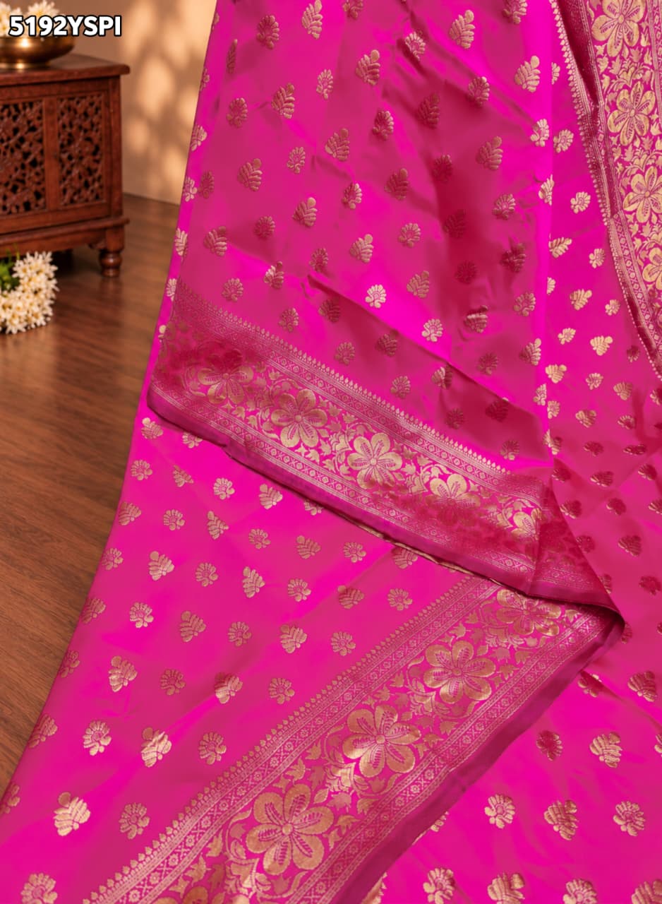 KcPc Traditional Banarasi Silk Saree with Zari Weaving and Blouse