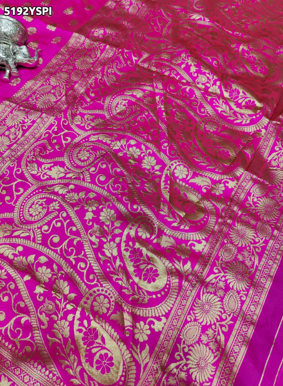 KcPc Traditional Banarasi Silk Saree with Zari Weaving and Blouse