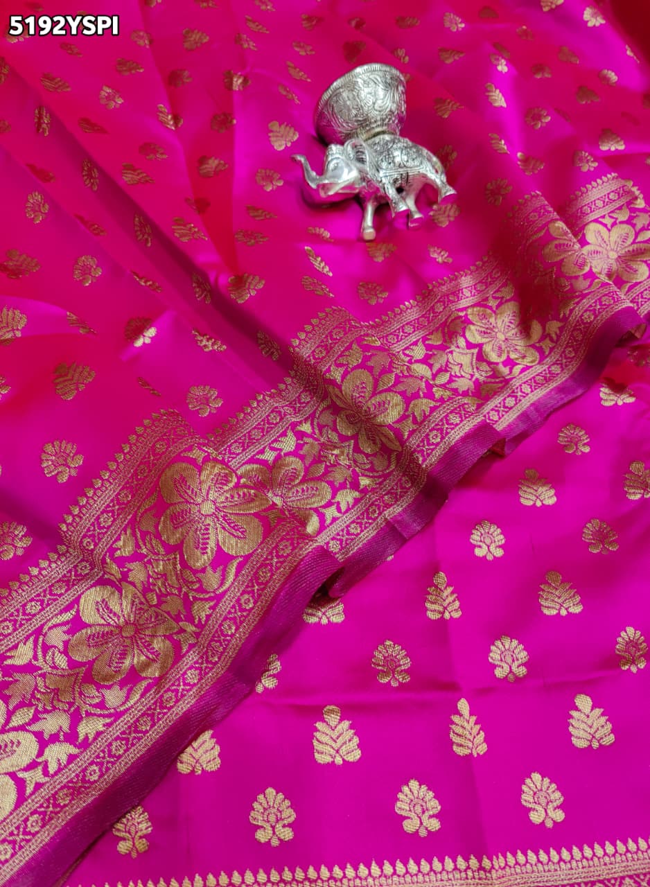 KcPc Traditional Banarasi Silk Saree with Zari Weaving and Blouse