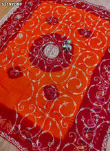 KcPc Ojariya Pila Chunri with Traditional Zardosi Work for Festive Wear