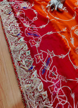 KcPc Traditional Ojariya Pila Chunri with Intricate Zardoji Work