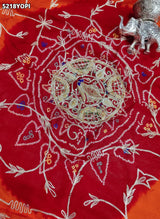 KcPc Traditional Ojariya Pila Chunri with Intricate Zardoji Work