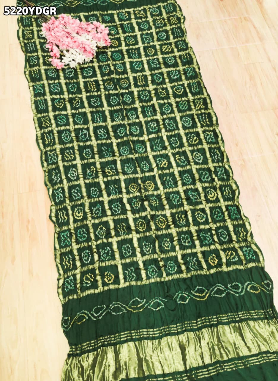 KcPc Semi Gaji Silk Bandhani Dupatta withTraditional Design