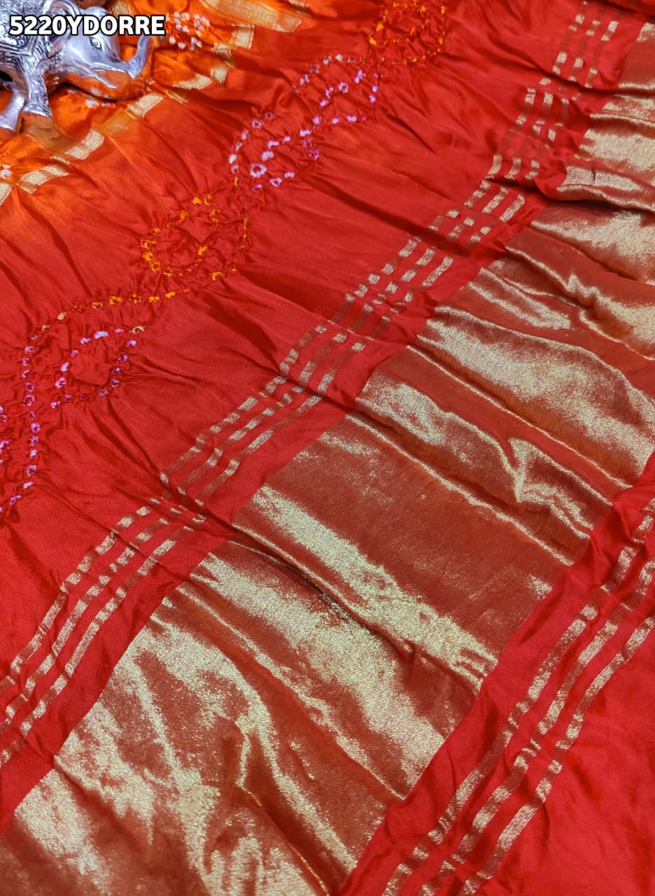 KcPc Traditional Bandhani Style Semi Gaji Silk Dupatta