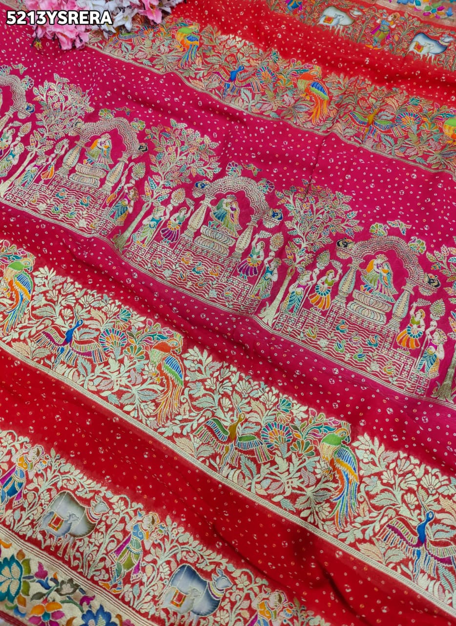 KcPc Traditional Kalamkari Artistry on Luxurious Georgette Saree