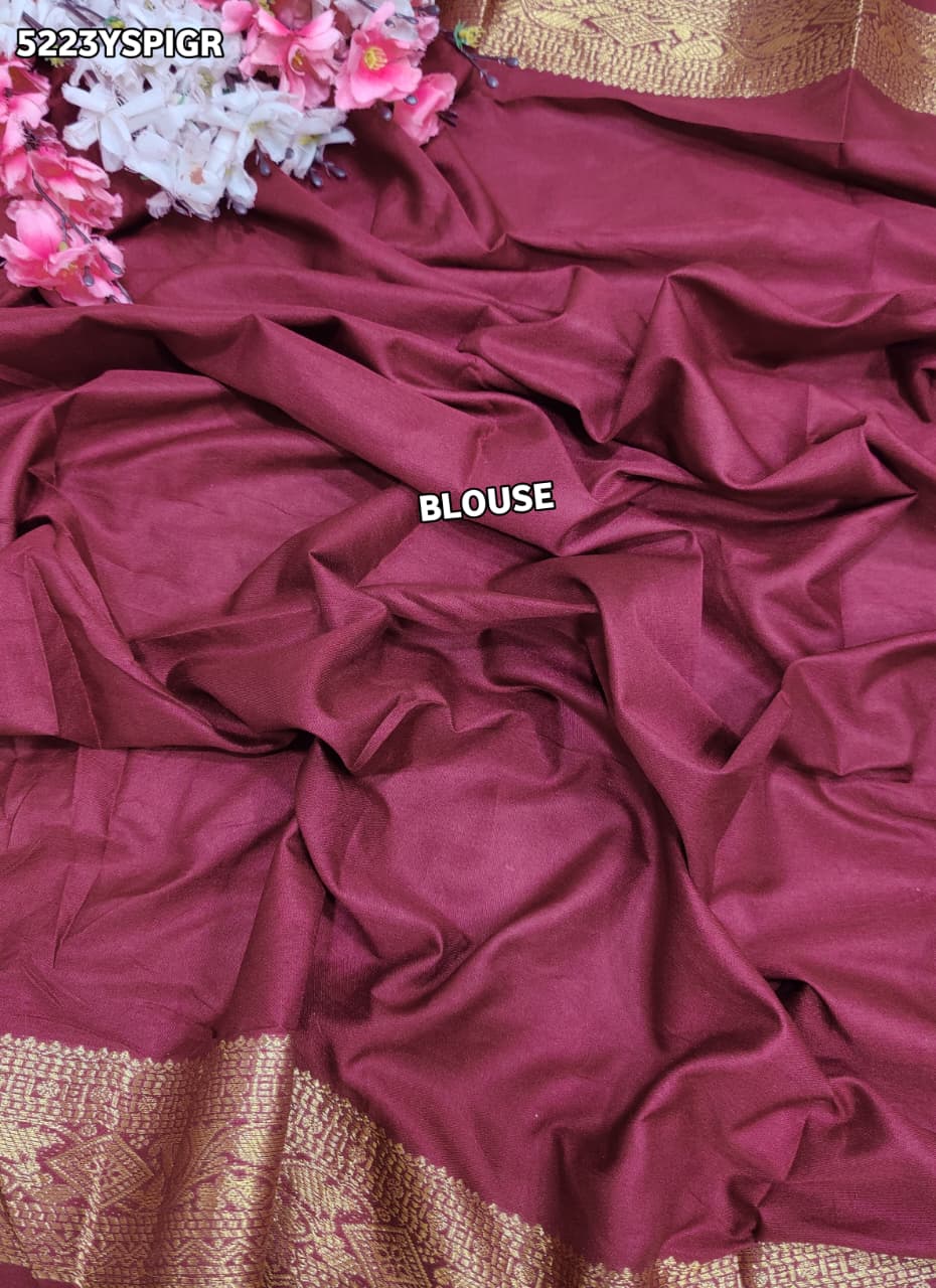KcPc Banarasi Silk Kanjivaram Style Saree with Zari Border