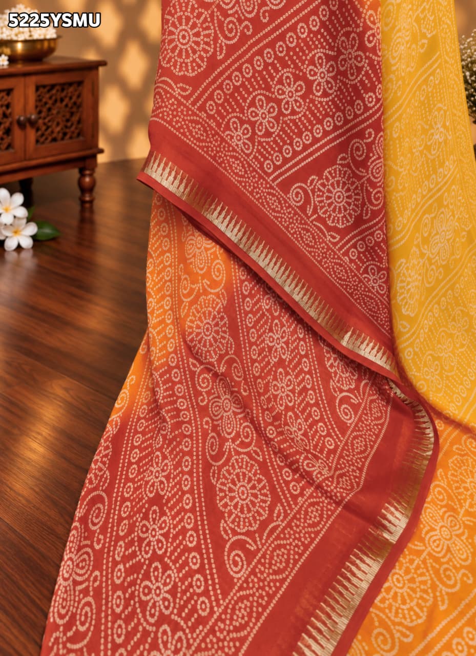 KcPc Georgette Bandhani Saree with Zari Border for Festive Wear