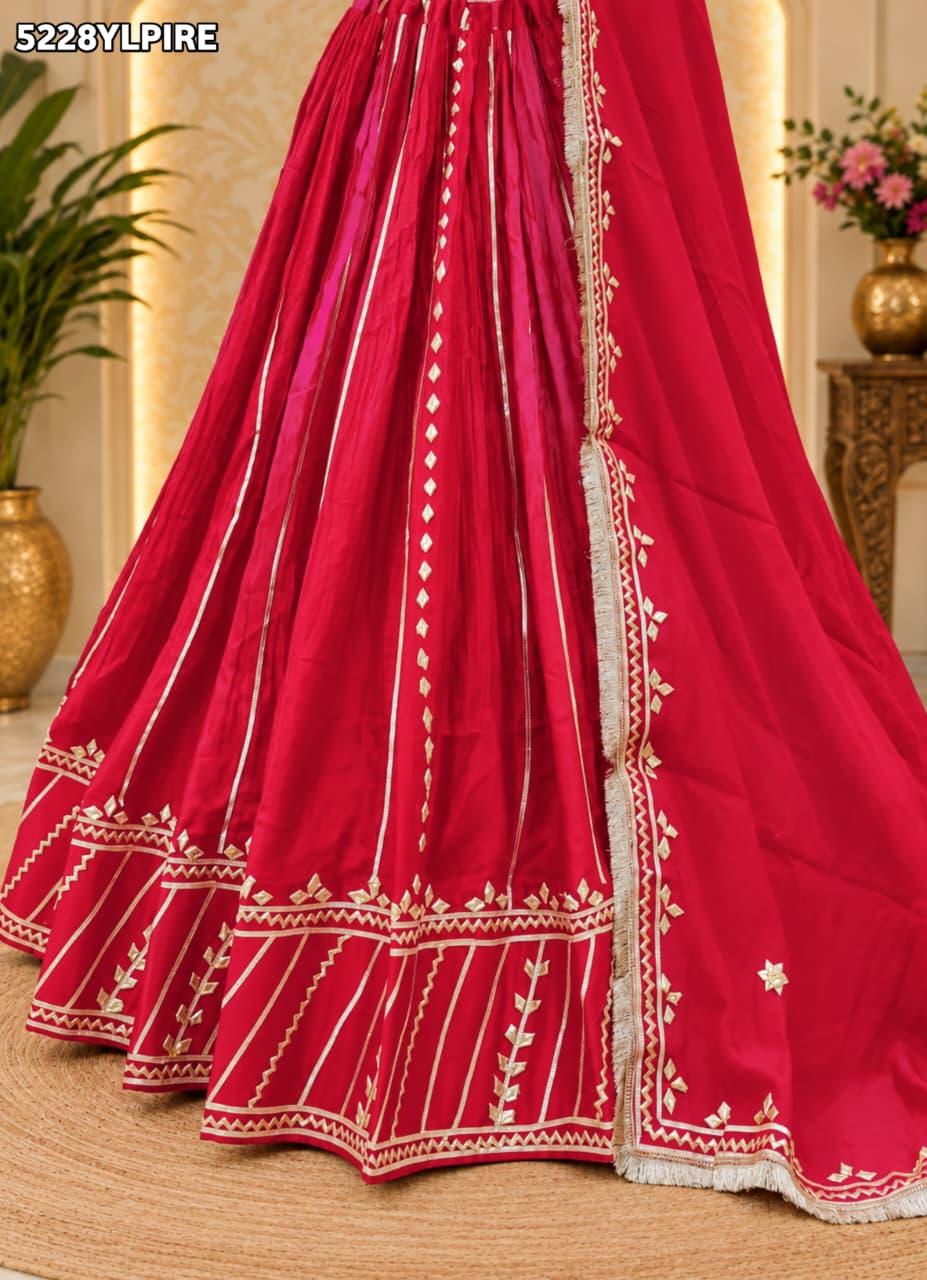KcPc Gaji Silk Traditional Lehenga with Gotapatti Work for Festive WearRRF