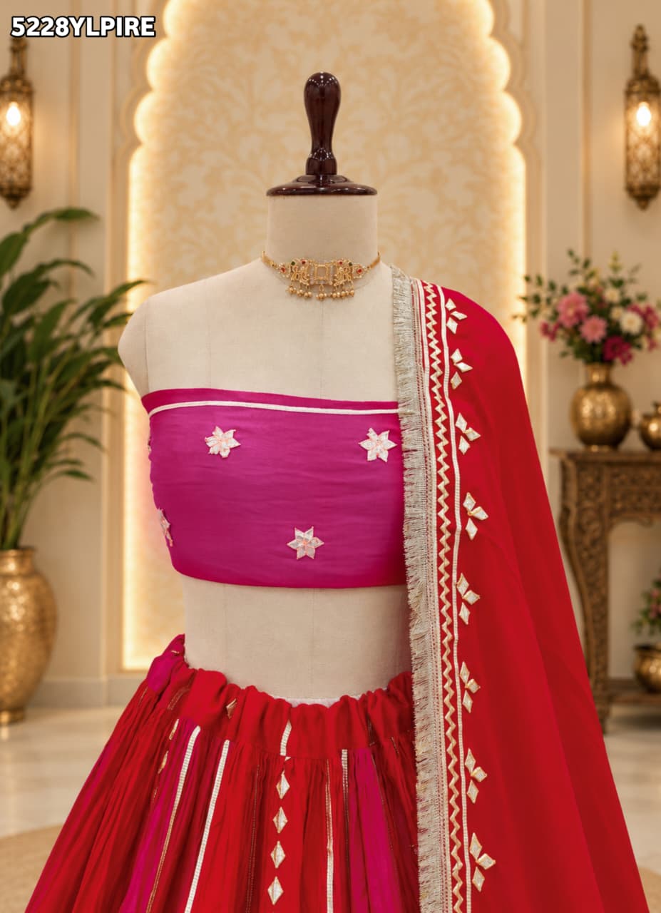 KcPc Gaji Silk Traditional Lehenga with Gotapatti Work for Festive WearRRF