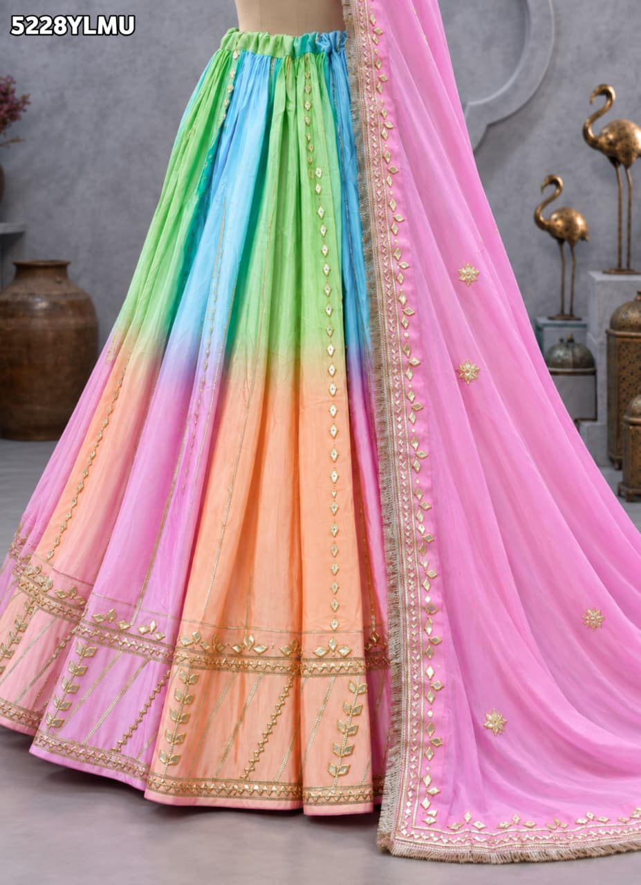 KcPc Designer Gaji Silk Traditional Lehenga Featuring Gotapatti WorkRRF