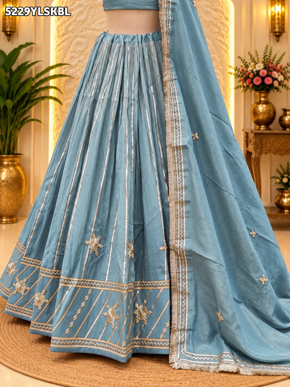 KcPc Traditional Tissue Silk Lehenga with Designer Gotapatti WorkRRF