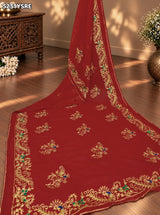 KcPc Georgette Traditional Saree with Designer Aari Work for Festive WearMHS