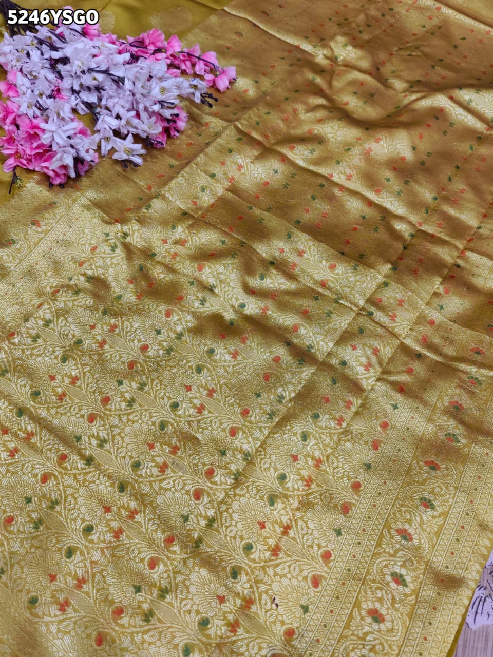 KcPc Banarasi Silk Traditional Saree with Banarasi Zari Weaving and Blouse for Festive Wear