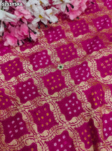 KcPc Khaddi Georgette Bandhani Style Saree with Traditional Zardosi Work for Festive Wear