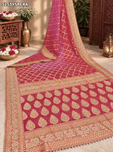 KcPc Khaddi Georgette Bandhani Style Saree with Traditional Zardosi Work and Blouse for Festive Wear